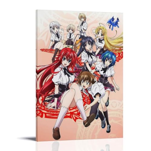 Anime High School Dxd Role Fan Art Group Picture Poster Pintura Decorativa Lienzo Arte Mural Salón Póster Dormitorio Pintura 30 x 45 cm (30 x 45 cm)