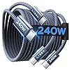 LISEN Cable USB C a USB C de 240 W para iPhone 17, cable de carga rápida [6.6 pies, paquete de 2] para iPhone 17, cable de carga rápida tipo C, cable de carga rápida para iPhone 16 15 Pro Max, Samsung