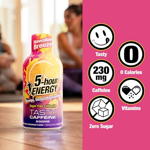 Image of 5-hour ENERGY HAWAIIAN BREEZE Flavor, 20 Count, 1.93 Fl Oz Energy Shot, Extra Strength, Amino Acids, B Vitamins, Sugar Free and Zero Calories