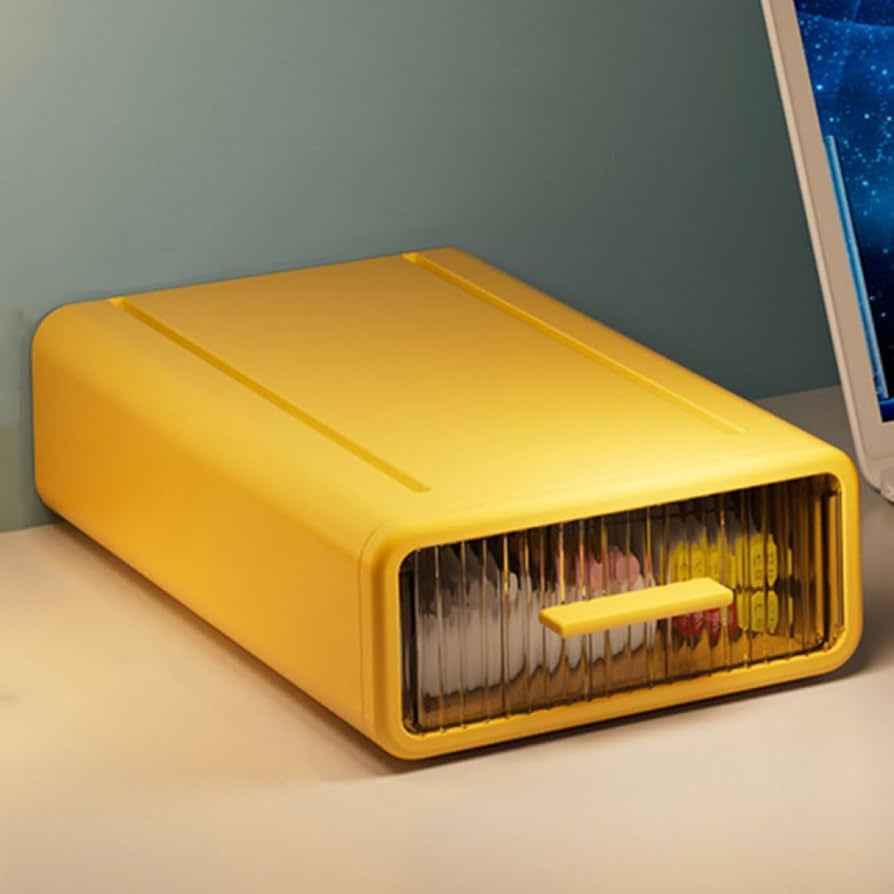 収納ボックス 小物入れ 卓上収納 引き出し 収納 (イエロー,S) タイガークラウン 小物収納 幅16.5×奥行16.5×高さ16.5cm ホーム