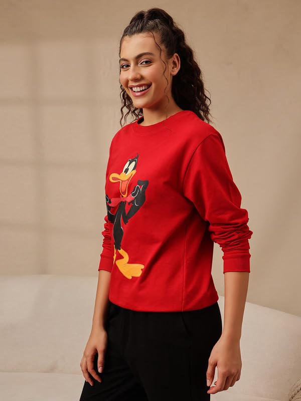 Image of Clovia Women's Terry Cotton Winterwear Sweatshirt