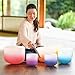 432HZ 7PCS Set Of 6-12 Inch Aria Gradient Design Frosted Quartz Crystal Singing Bowls With 2 PCS Travel Carry Case Bag.
