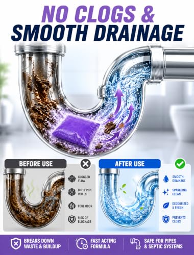 Image of Eazy2hD 50 Packs RV Toilet Treatment, Black Water Holding Tank Deodorizer | Pre-measured Pods, Breaks Down Waste & RV Toilet Paper, Reduces Odor. Prevents Clog. For Marine Holding Tank, Lavender scent