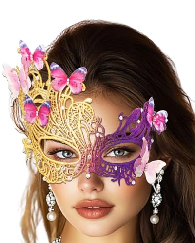 Campsis Masquerade Masks, Butterfly Masquerade Ball Mask, Lace Venetian Party Mask for Women