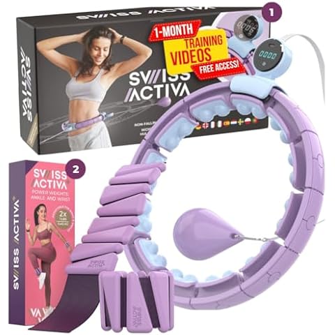 Swiss Activa+ S6+ Infinity Hoop with Wrist & Ankle Weight 1lb -Hula Hoop up to 22-44in - Wrist & Ankle Weight 1lb Set -Fitness for Women Cover