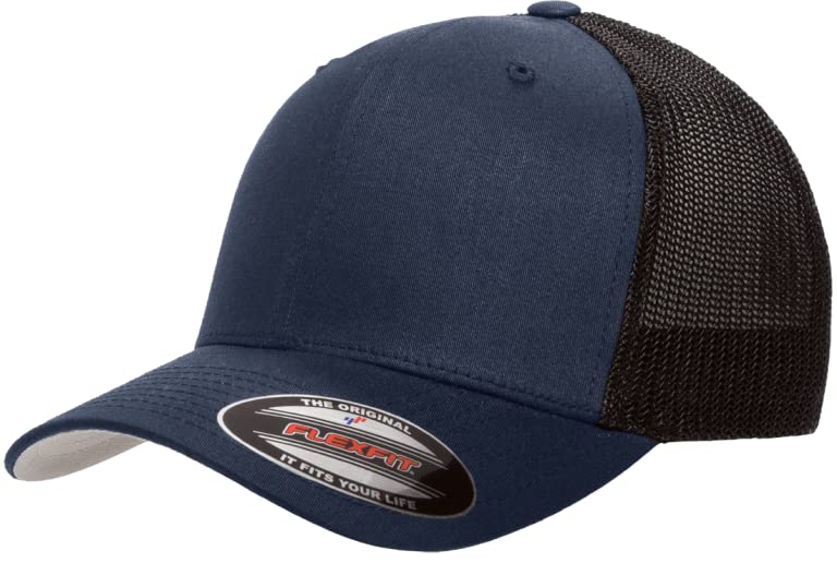 Image of Flexfit Unisex Mesh Fitted 2-Tone Trucker Hat, One Size