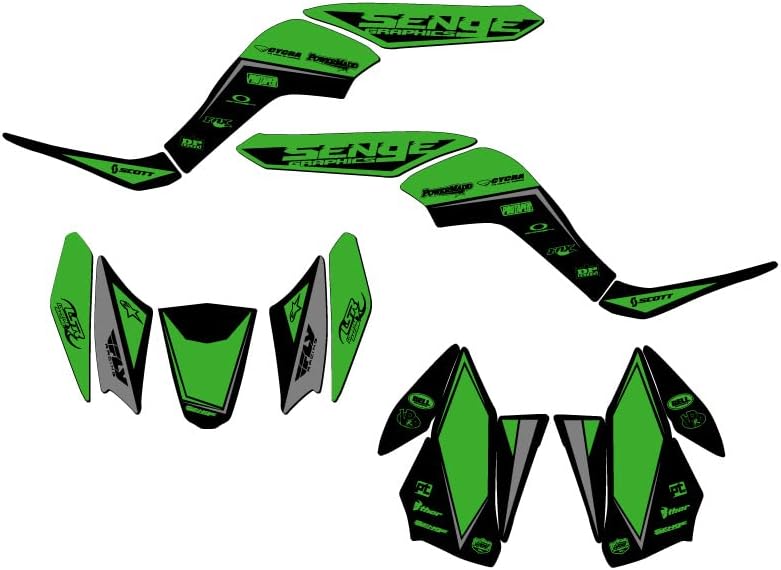 Kit de gráficos KFX 90 de color verde binario 2007-2020 compatible con Kawasaki
