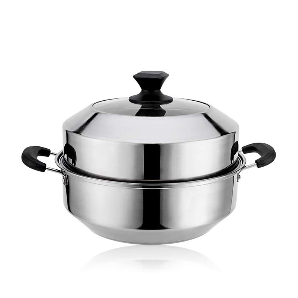 Dampfgartopf aus Edelstahl mit Dampfeinsatz und belüftetem Glasdeckel-Set – sicher und langlebig