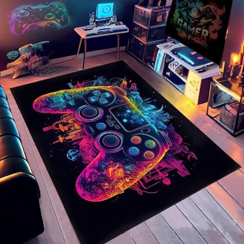 Tapis de jeu pour chambre de garçon, tapis coloré pour manette de jeu