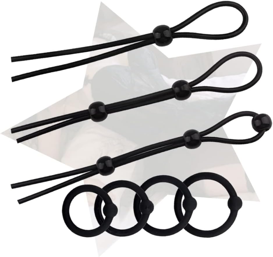 7 Uds Anillo De Accesorios De Masaje Para Mejorar El Estado De ánimo Negro Portátil Y Ligero De Silicona Relajante Cómodo Equipo Deportivo De Vida