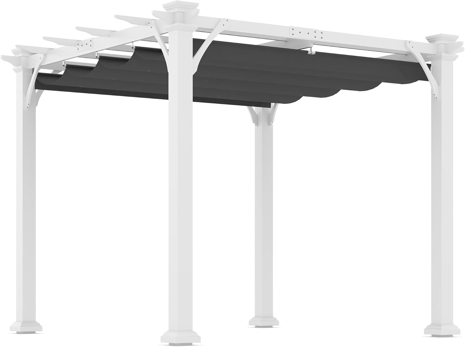 Outsunny 10' x 10' Retractable Pergola Canopy, Wood Gazebo Sun Shade