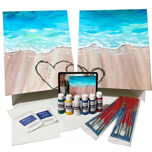 Painting to Gogh - Shorely This is Love - Date Night Painting Kit for Couples Canvases Paint Brushes Acrylic Paint & Step-by-Step Tutorial for Date Nights Anniversaries & Creative Bonding