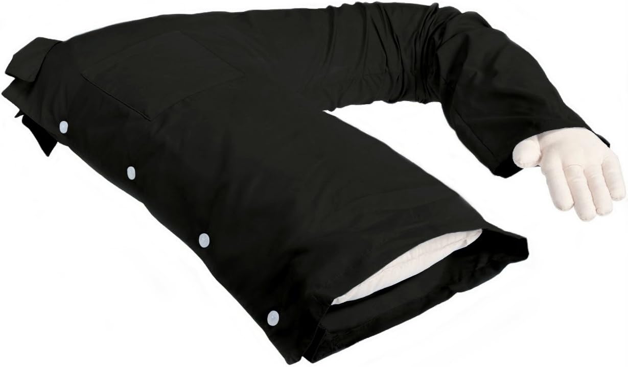 Boyfriend Pillow - Intimate Romantic Bedroom Companion or Partner - Cuddly Form Body Pillow with Benefits - Funny Unique Gag Gift Idea - Body Pillow, Black