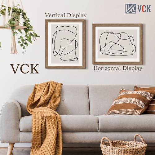 Image of VCK 16x20 Frames 3 Pack, Walnut Poster Frame MDF Wood with Polished Plexiglass, Wall Mounting Horizontal & Vertical Display