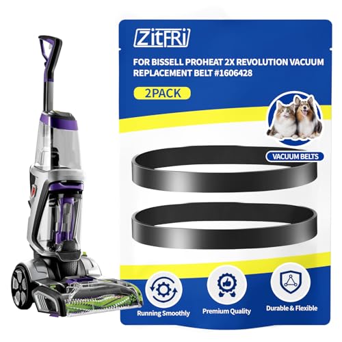 ZITFRI Replacement Belts for Bissell 2910, 2987, 2806, 28062, 29878, 29879, 2190W PowerForce TurboClean PowerBrush Pet Carpet Cleaner, Flat Pump Belt Compatible with Part #1606428 (2 Pack)