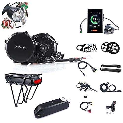JUNSTAR Mountain Bike Mid-Drive Motor Road Bike Electric Mid Motor Bafang BBS02B 48V 750W (MM G340.750) Juego de conversión de Bicicleta con batería y Pantalla LCD