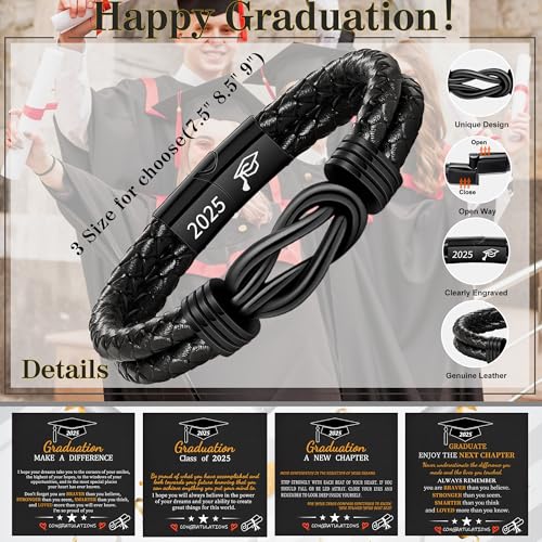 Gifts for Men Leather Bracelet Brown Braided Forever I Love You Gifts for Him Infinity Cuff Bracelets Birthday Gifts for Boyfriend Son Grandson Husband Dad Mens Fathers Day Gift