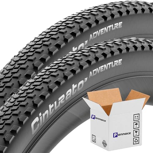 Pannace Pair (2 pieces) Bike Tyre 40-622 GRAVEL Belted Adventure Black - 60 tpi Pro (Gravel) Tubeless Ready, 4161700-plus