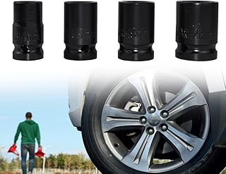 AUTOFU Square Drive Combined, Black, 4 Piece Socket Set 1/2-Inch, Drive Socket 14mm 17mm 19mm 22mm