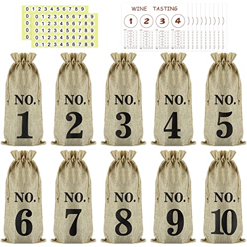 Hoolerry 36 Pcs Wine Tasting Party Supplies Blind Burlap Wine