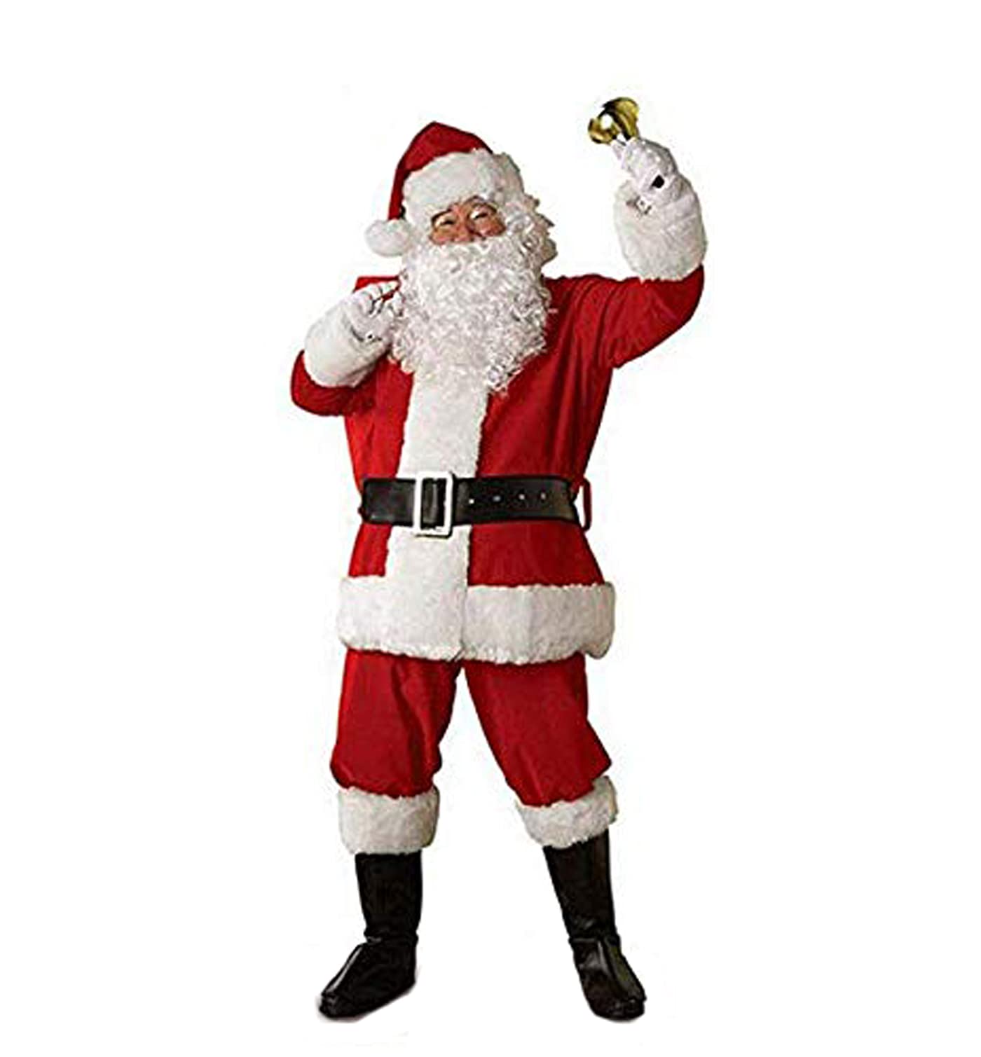 Hailouhai Christmas Outfit Adult Santa UnisexSuit Costume Set for Party Cosplay Christmas Adult Santa Claus Costume