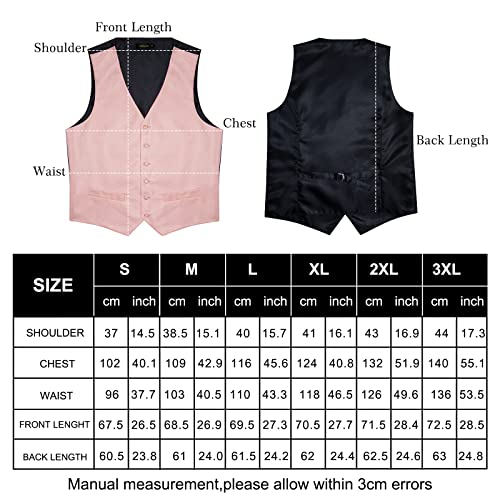 Image of DiBanGu Mens Paisley Vest Silk Sleeveless Suit Vest and Neck Tie Pocket Square Cufflinks Set for Wedding Formal