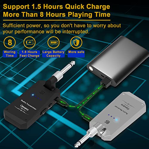 Getaria Wireless Guitar Transmitter Receiver Set 5.8GH Guitar System 4 Channels for Electric Bass Cordless Amplifier Guitar Cable Jack - Image 5