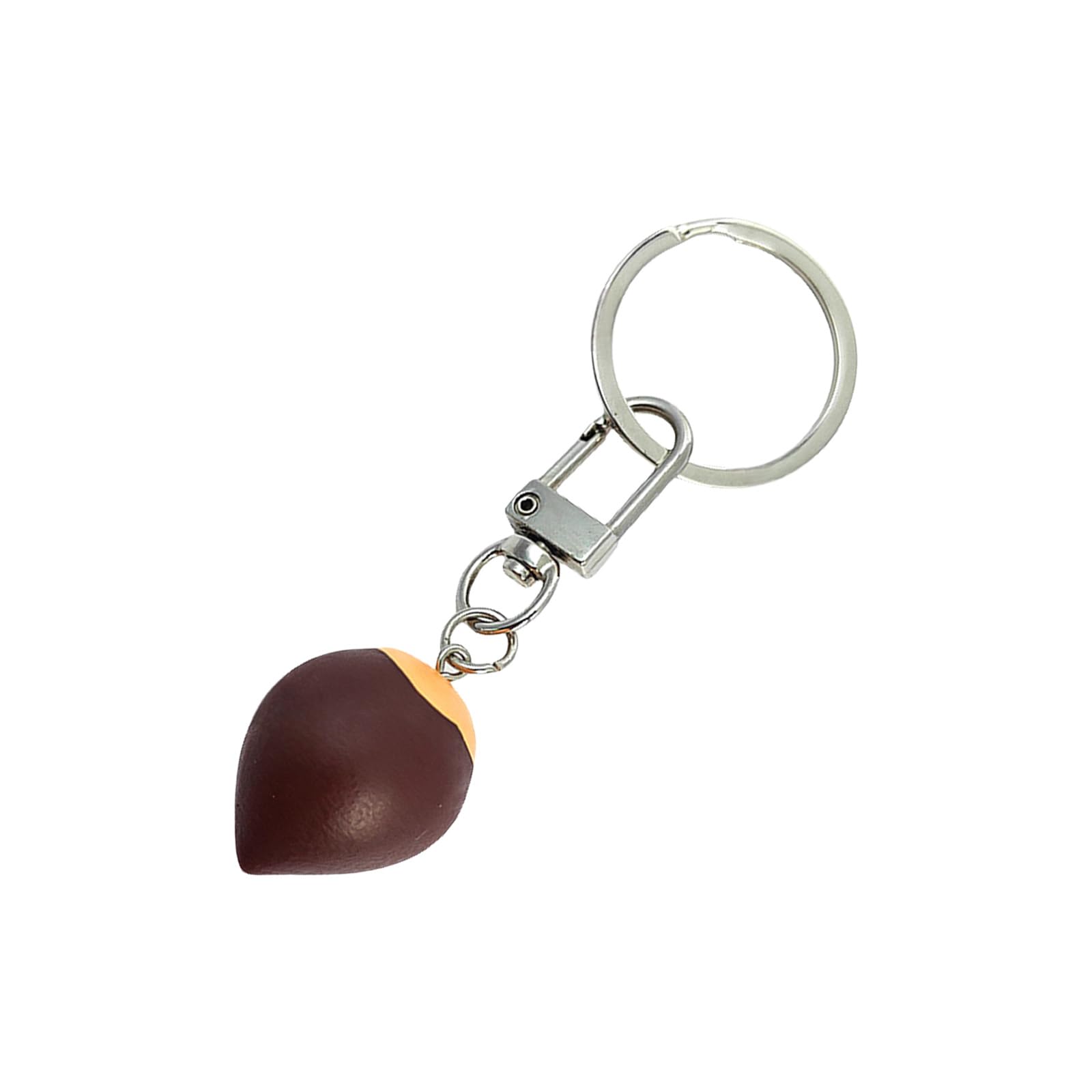 ZWWAAZHF Rubber Roasted Chestnut Keychain Miniature Simulation Artwork for Everyday Use Functional Decorative Accessory Chestnut Keychain