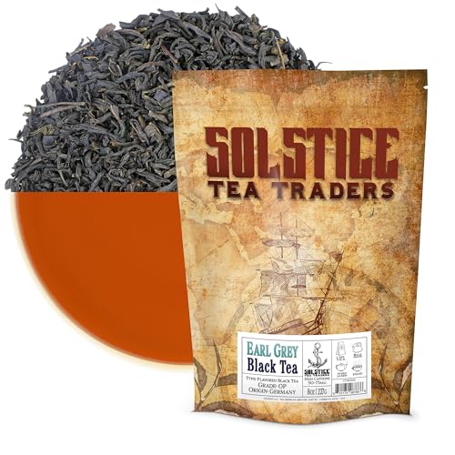 Solstice Earl Grey OP Loose Leaf Tea (8-Ounce Bulk Bag); Bergamot Flavored Tea, Makes 100+ Cups of Tea