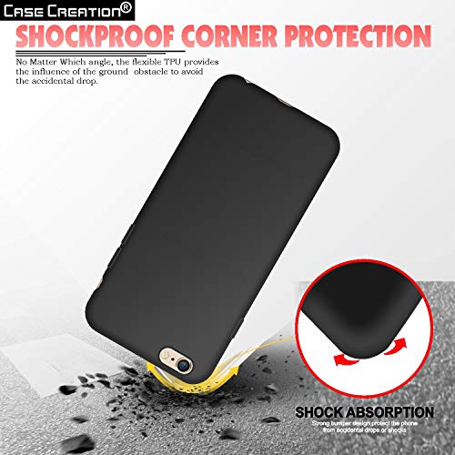 Image of Case Creation Luxurious OG Series for Apple iPhone 6 Case Cover,Anti-Dirty Slim Case Frosted Matte Cute Candy TPU Raised Bezel (Splash of Color) Back Cover for iPhone 6 -Black