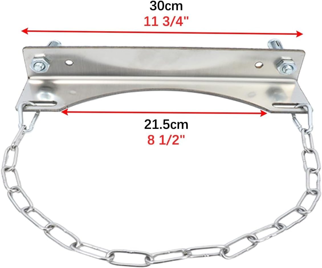 Stały uchwyt do gazu Uchwyt na butlę tlenową, pojedynczy uchwyt na butlę tlenową, srebrny uchwyt na butlę tlenową, montowany na ścianie(L30cm(11 3/4"))