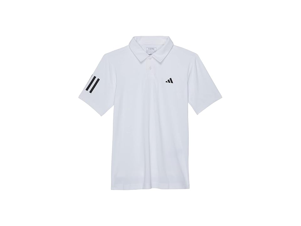 adidas Kids Club Tennis 3-Stripes Polo Shirt (Little Kids/Big Kids) (White) Kid's Clothing INTERNATIONAL SHIPPING