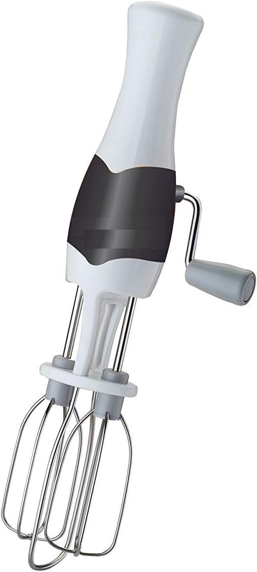 Manual Hand Mixers Stainless Steel Manual Hand Beater-Mixer in White, Ideal for Blending, Mixing, and Whipping.Non-Electric Hand Blender, Mixer, Egg and Cake Cream Beater Medium