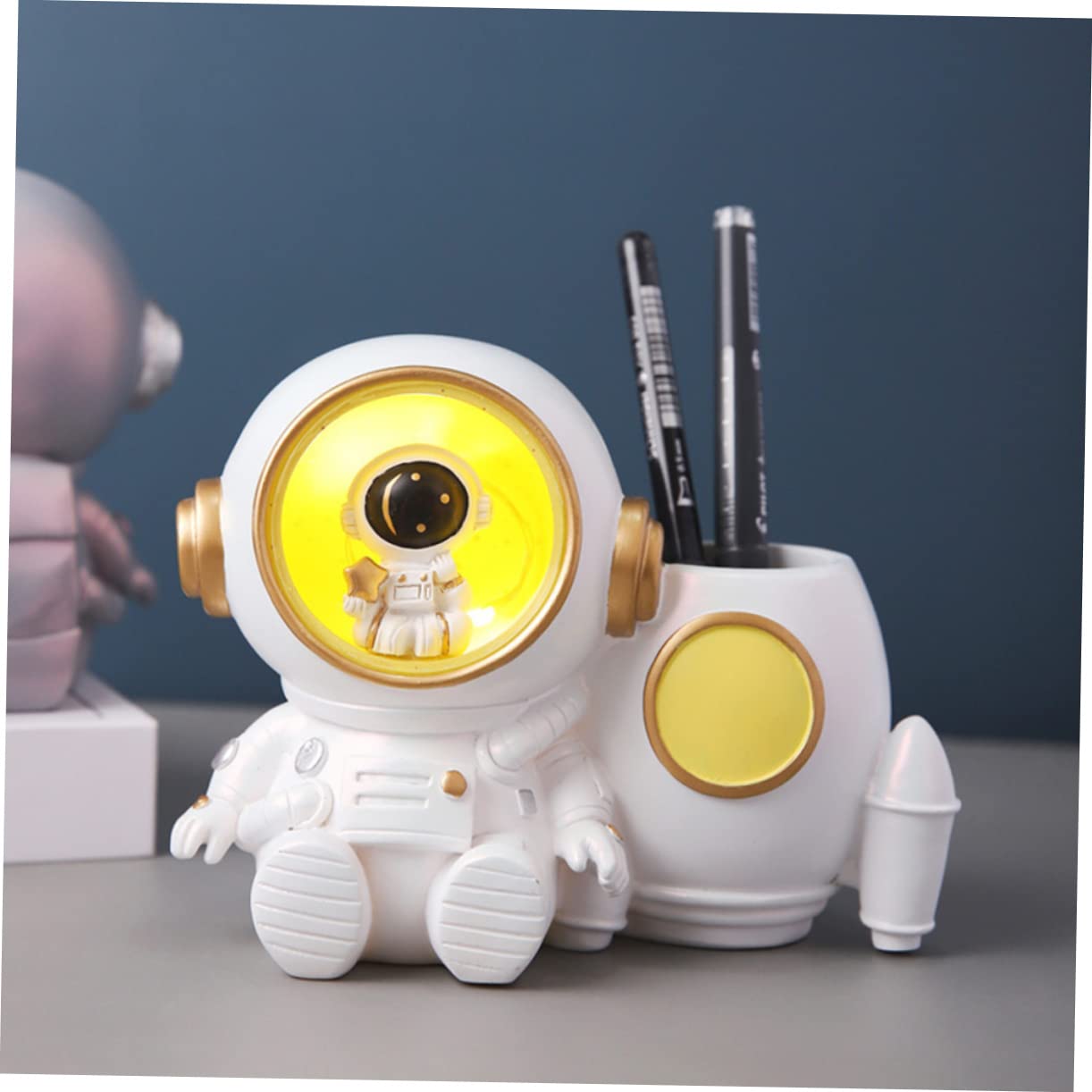 Portapenne astronauta portapenne con disegno di astronauta portapenne per penne a forma di cartone animato, portapenne, organizer per pennelli da trucco, portapenne da scrivania, portapenne