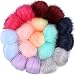 Auihiay 18 Pieces Colorful Faux Fur Fluffy Pompoms Ball with Rubber Band for Hat Shoes Scarves Bag Charms (Mix Bright Color)
