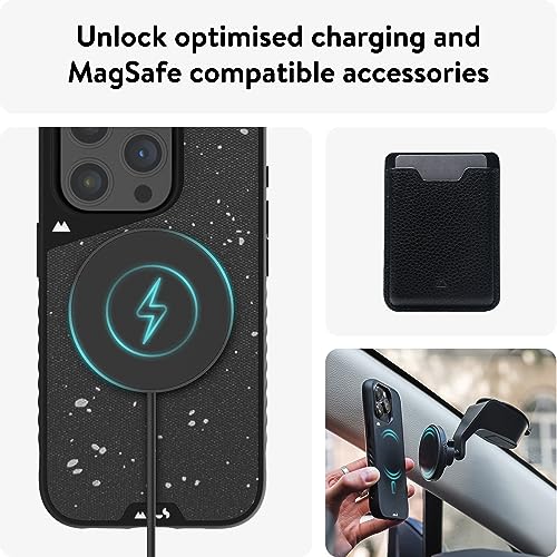 Image of Mous Polycarbonate For iPhone 15 Pro Case Magsafe Compatible - Limitless 5.0 - Speckled Black Fabric - Protective iPhone 15 Pro Case - Shockproof Phone Cover