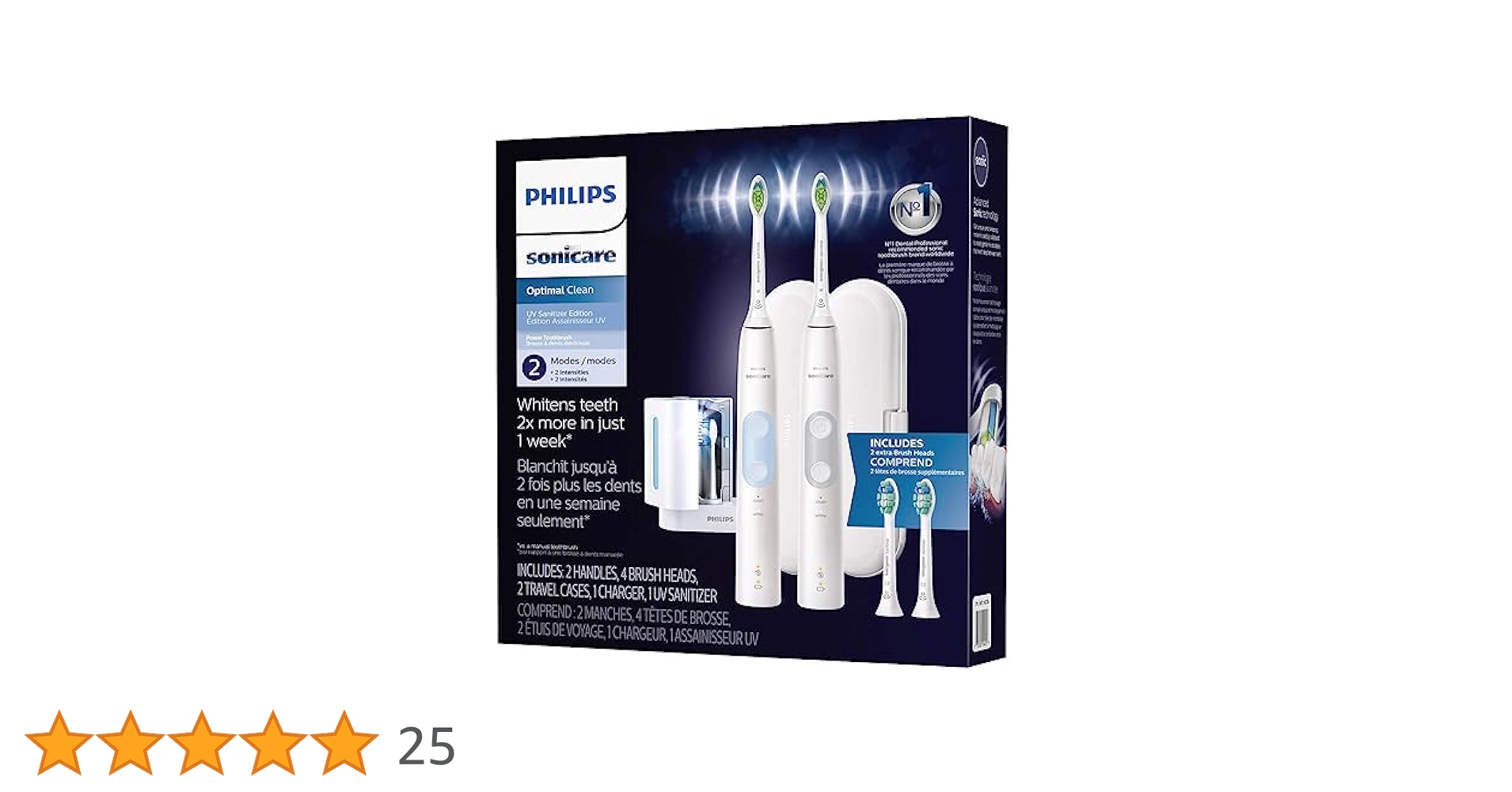 Philips Sonicare ProtectClean 2本セット Philips Sonicare ProtectiveClean 4300 Power Toothbrush Set Whit