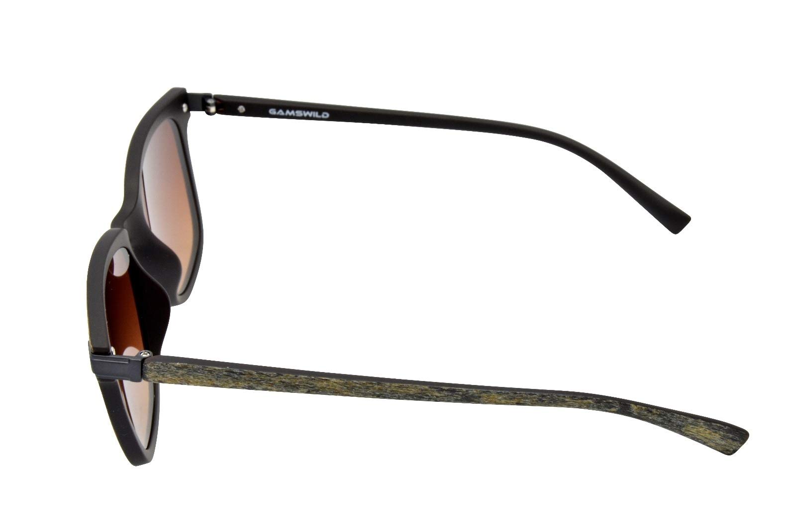 Gamswild WM7032 Sonnenbrille GAMSSTYLE Mode Brille Damen Herren Holzoptik Verlaufsglas Unisex | braun | grau
