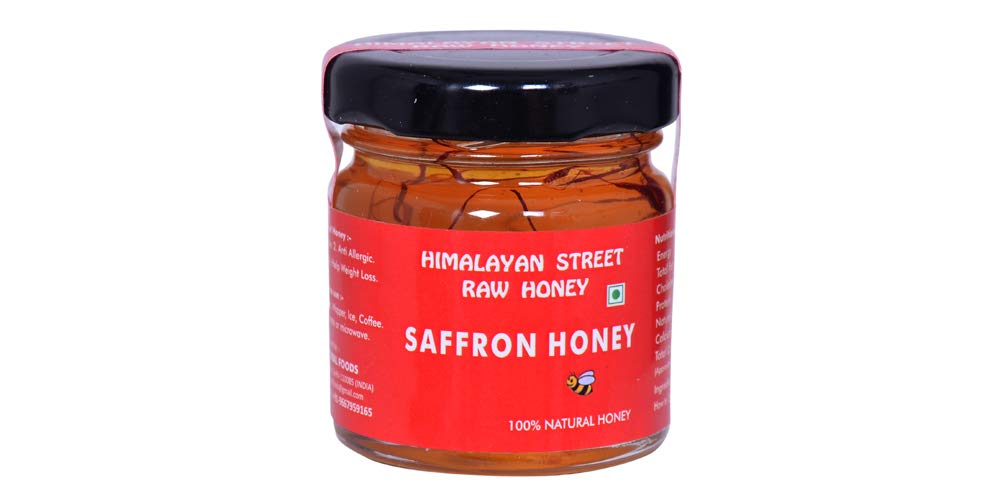 Himalayan Street Raw Honey 100% Natural Raw Saffron Threads with Honey 50g x 6 Pack-Honey Gift Hamper, Natural & Unique.