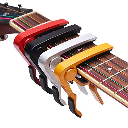 Bkinsety Cejilla Guitarra Electricas Universal, Guitarras Eléctricas Acústicas y Clásicas, Bajo, Banjo, Violín, Mandolina, Ukelele Todos los Tipos de Instrumento de Cuerda Ligero