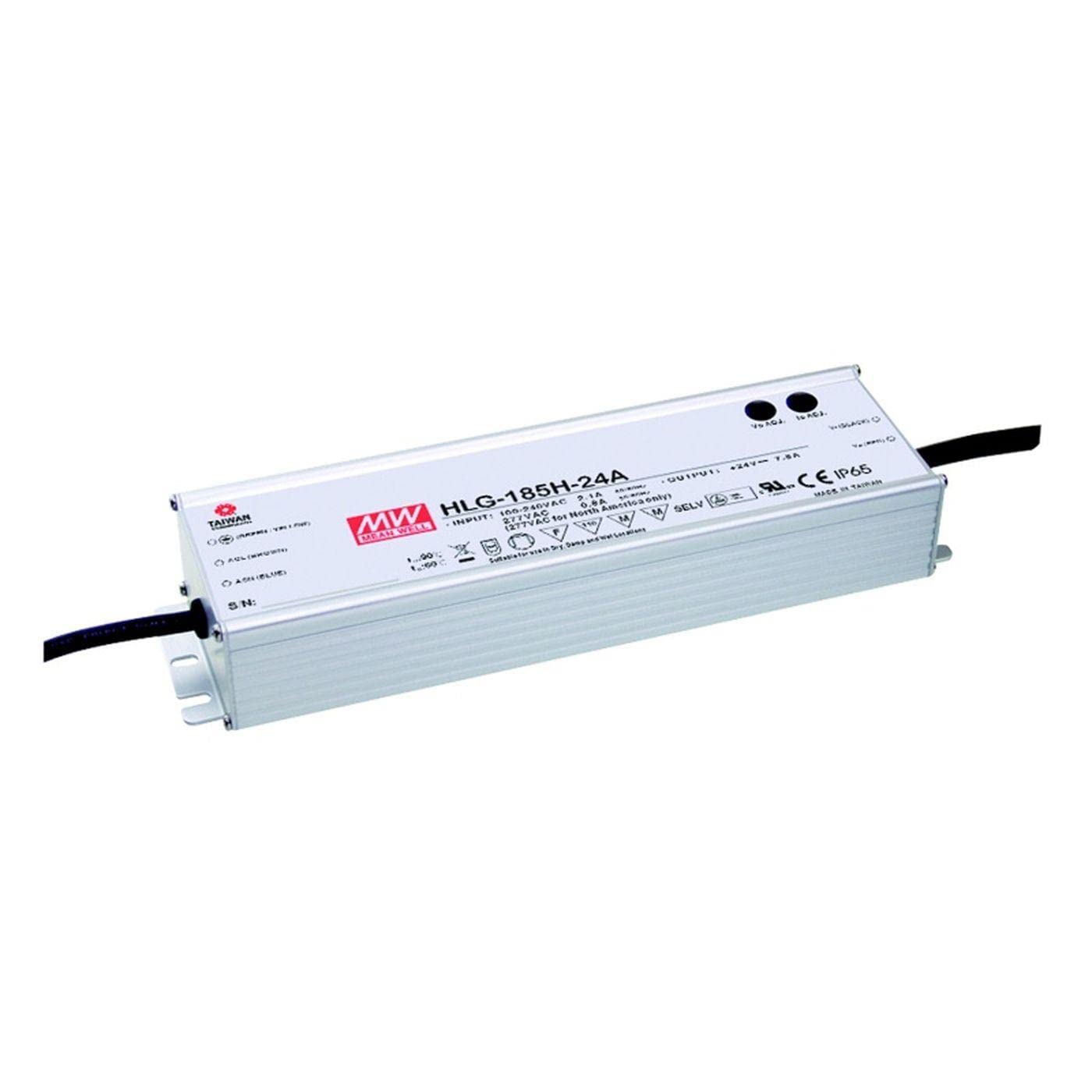 Mean Well HLG-185H-24A AC-DC Single Output LED Driver, Mix Mode with PFC