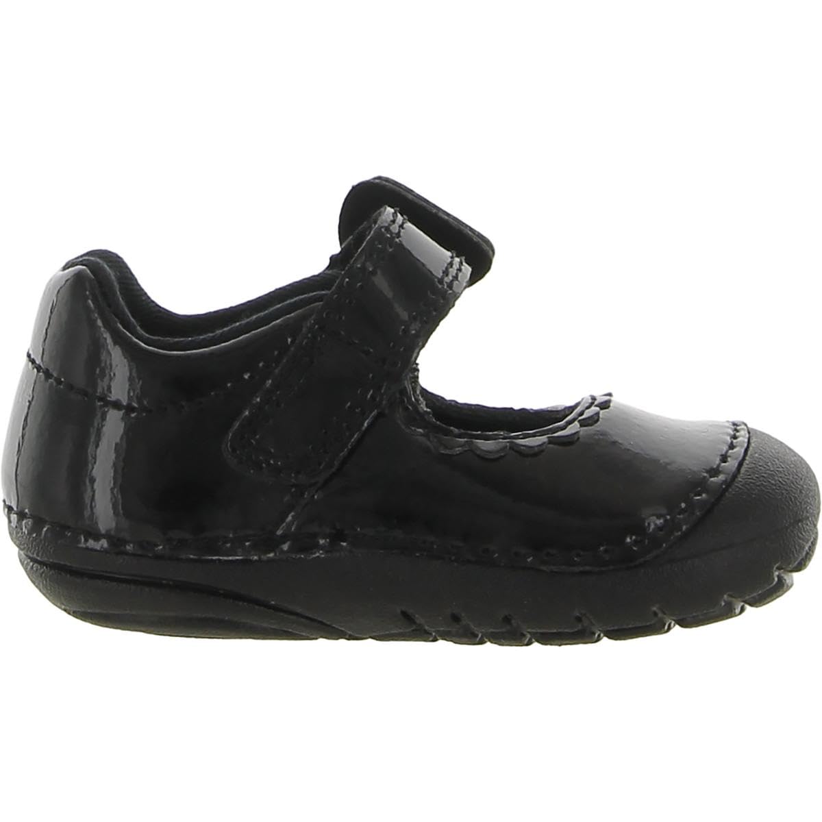 Stride Rite Baby Girls Soft Motion Makayla Mary Jane Flat, Black, 3 Wide Infant