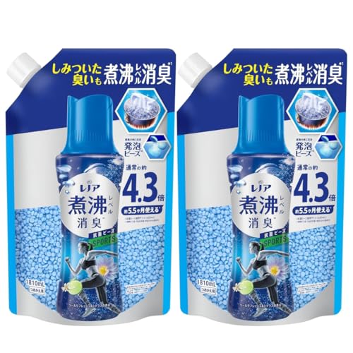 【まとめ買い】レノア 超消臭 煮沸レベル消臭 抗菌ビーズ SPORTS クールリフレッシュ&シトラス 詰め替え 1,810mL ×2セット