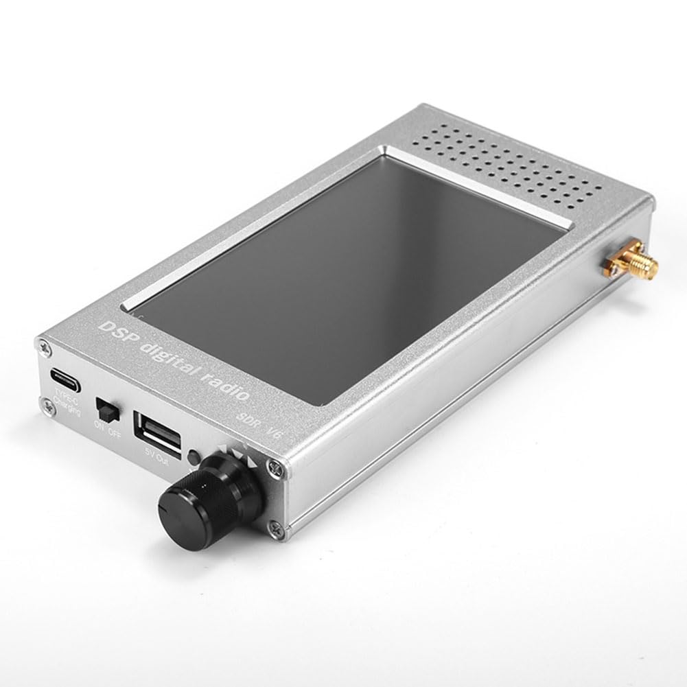 SDR-V5 Kurzwellenradio, Radio V5 mit Options 1.10d Firmware, 192-kHz-Echtzeit-Spektrumanzeige, Vollbandempfang für Kurzwellenüberwachung, Flugfunkempfang (Silber)
