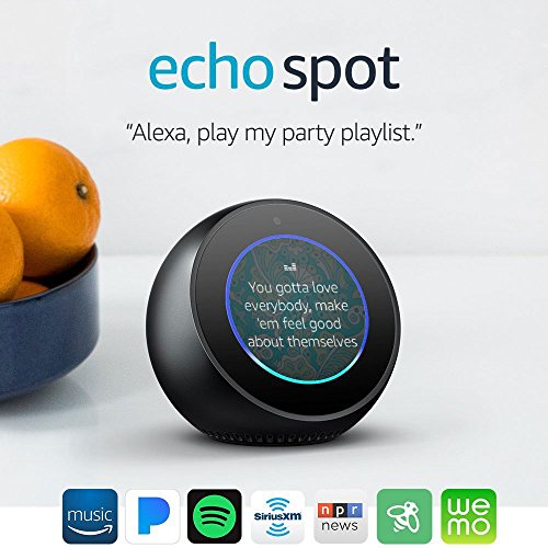 Echo Spot - Smart Alarm Clock with Alexa - Black