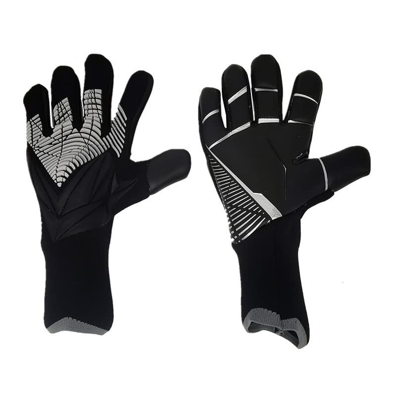 THE WHITE SHOP Goalie Gloves with Microbe-Guard (Sizes 6-11, 4 Styles, Level 3) Pro-Tek Fingersaves & 3.5+3MM Hyper Grip | Excellent Goalkeeper Glove for Higher Play | Based in The USA