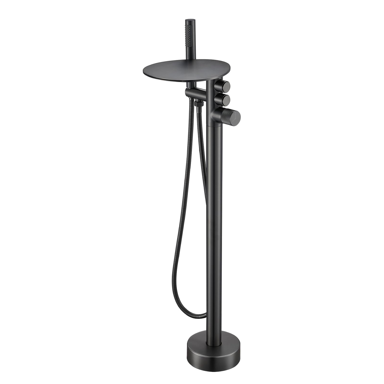 HADECOLL Floor Freestanding Bath Tap Faucet Waterfall Tap Brass G1/2 Connection Freestanding Bathtub Faucet Floor Standing Bath Tap, Grey