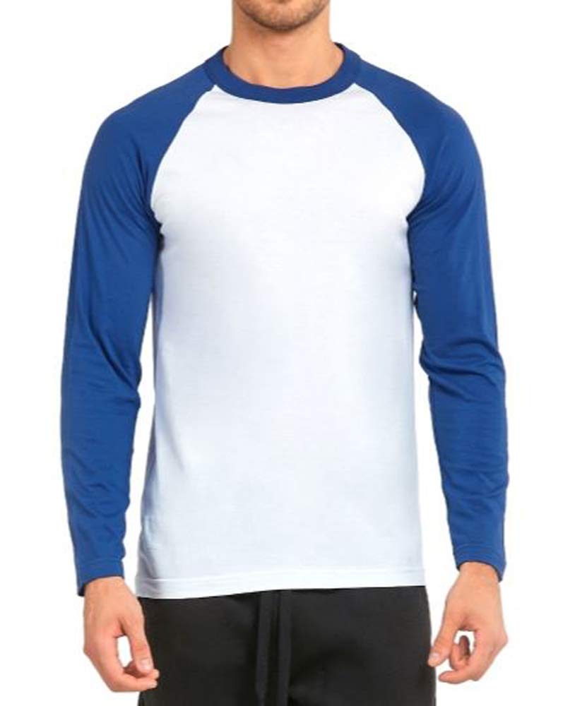 Blue LemonMen's Cotton Long Sleeve Baseball Raglan TEE Shirt