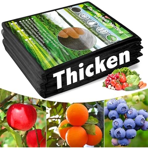 Sumfox Thicken Garden Netting Plant Covers 10 x 33 Ft Insect Netting for Garden Mesh Netting Nano PP for Vegetable Fruits Reusable Plants Netting Covers Protect Plants from Insects Birds, Black Cover