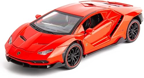Modelo de automóvil fundido a presión compatible con modelos Lamborghini LP770 124, auto de juguete con sonido y luz para niños, colección de regalo